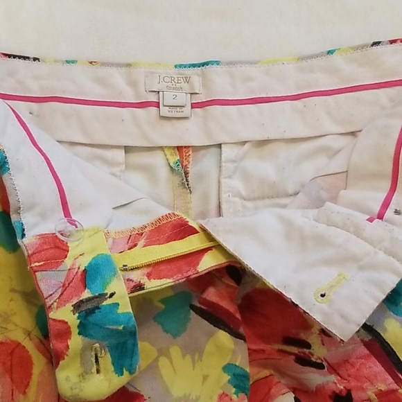 Women's Floral J Crew Shorts Size 2 Yellow Red ⚘ - Picture 8 of 8